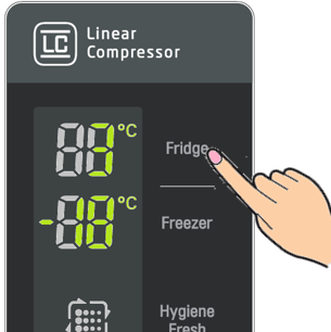 Refrigerator temperature setting نحوه تنظیم دمای یخچال فریزر ال جی با نمایشگر دیجیتال